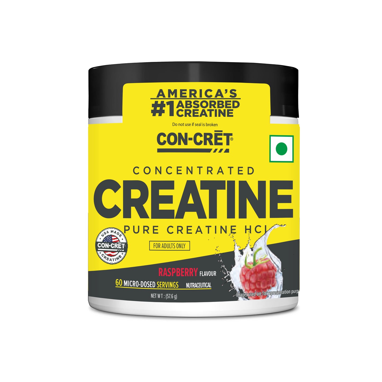 CON-CRĒT® Pure Creatine HCl Powder - Raspberry