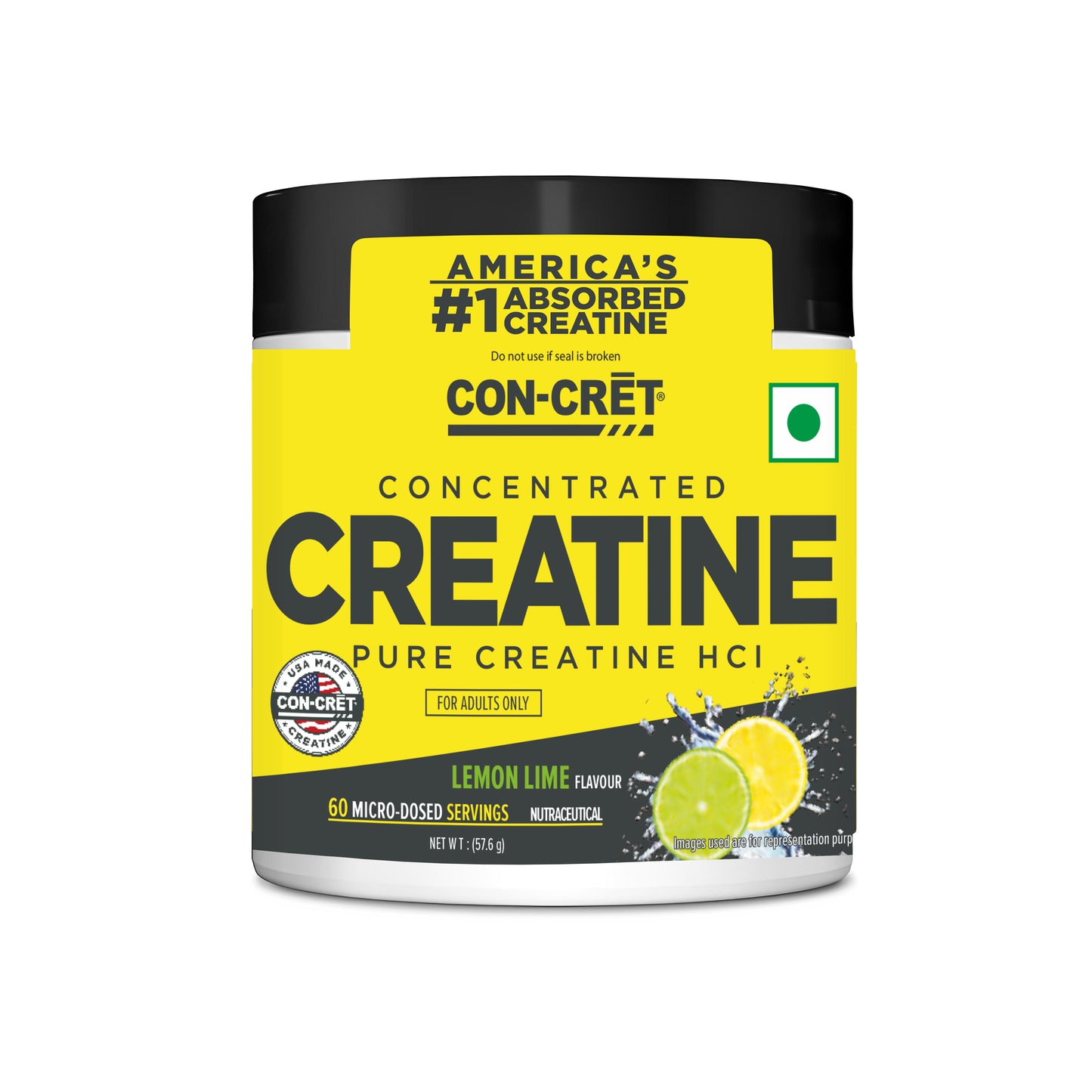 CON-CRĒT® Pure Creatine HCl Powder - Lemon Lime